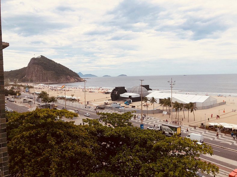 Vista mar de Copacabana 180º, 3 quartos, sofisticado, perfei