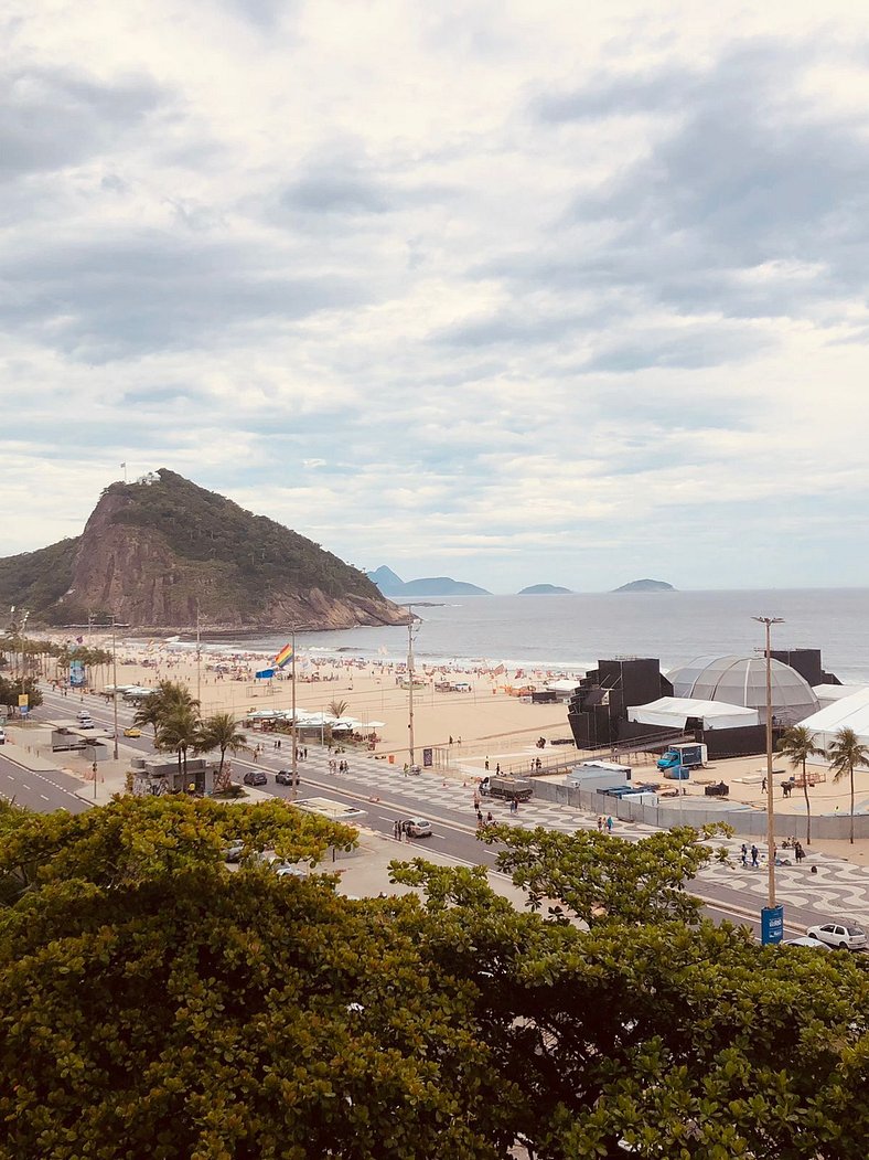 Vista mar de Copacabana 180º, 3 quartos, sofisticado, perfei